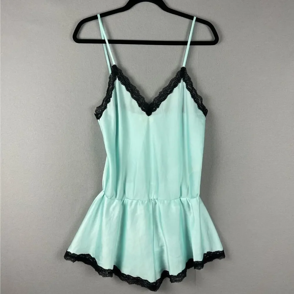 Kate Spade Satin Lingerie Romper Womens Medium Lace‎ Trim Fairy Dainty Delicate